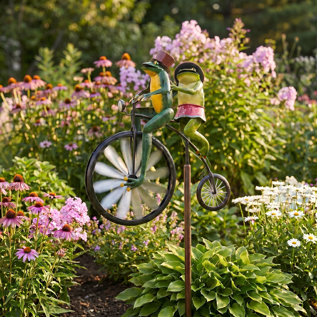 Tourbillon de Jardin Vermont — Mobile à Vent en Étain — action