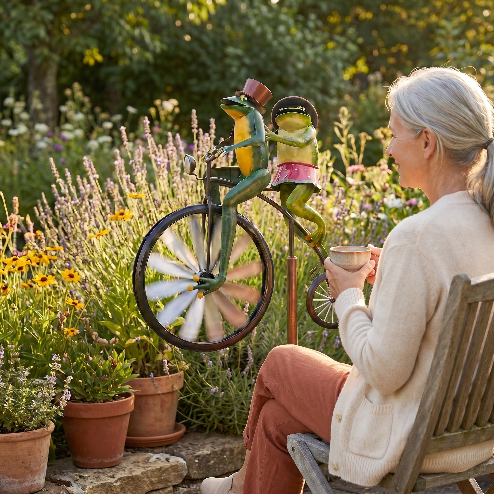 Tourbillon de Jardin Vermont — Mobile à Vent en Étain — benefit_2
