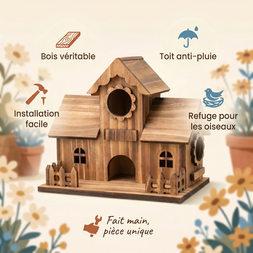 Nichoir en Bois — Maison à Oiseaux Artisanale — benefits