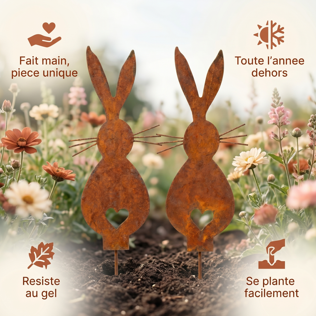 Lapins de Jardin en Céramique (Duo) — benefits