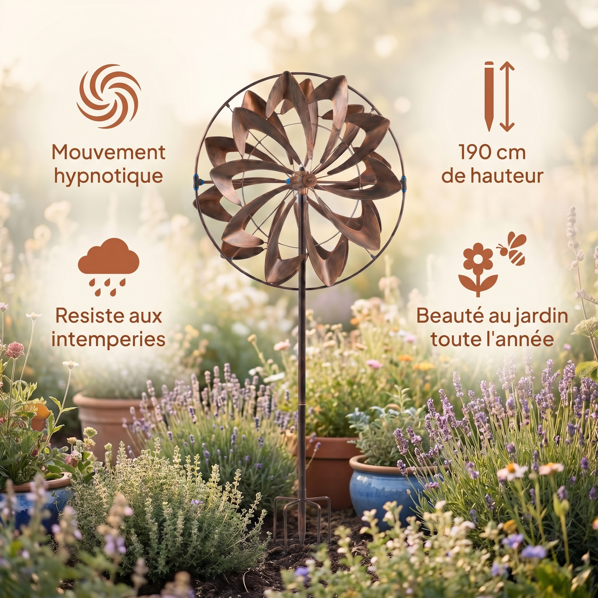 Spirale à Vent Hydro 190 cm — Mobile Cinétique — benefits