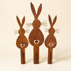 Trio de Lapins de Jardin - Décoration Artisanale